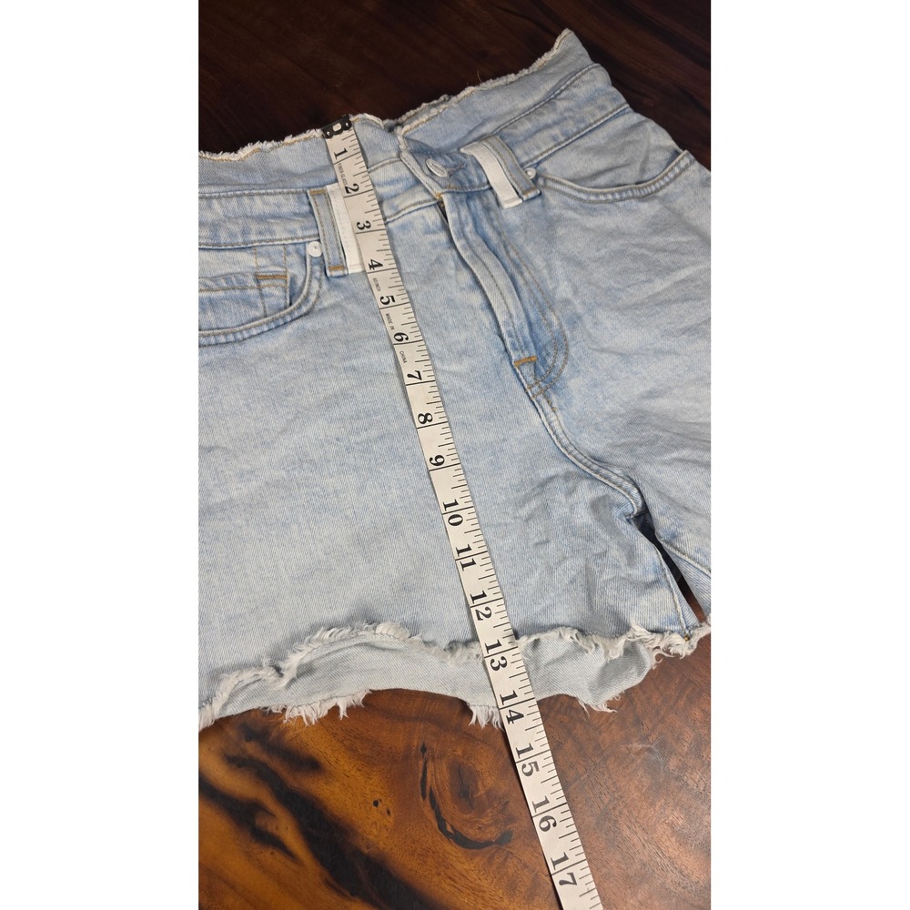7 For All Mankind High Waist Raw Hem fray boho premium Light Wash Blue Womens24 - Picture 9 of 9